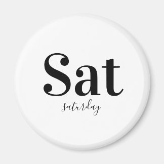 Lördag Typografi Modern Black & White Magnet