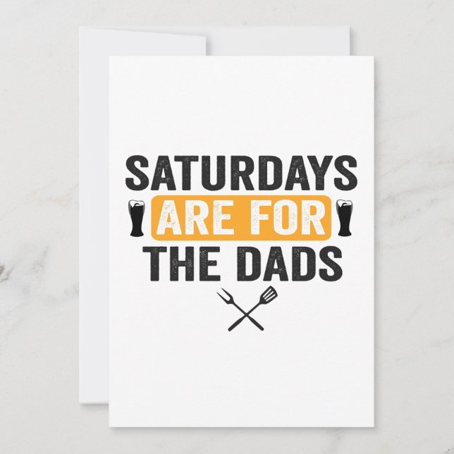 Lördagar är för Pappor Rolig Fars dag Bbq  Inbjudningar (Framsida)