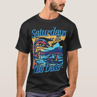 Lördagar För Pappor Roligt Fiske Fars Dag T Shirt