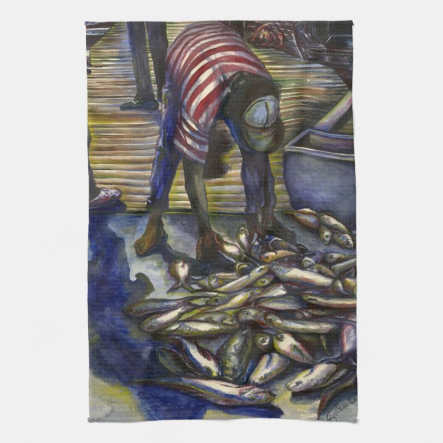 Lördag's Blessings, Harbor Island, Bahamas Kökshandduk (Vertikal)