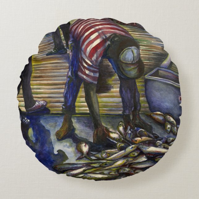 Lördag's Blessings, Harbor Island Rund Kudde (Framsidan)