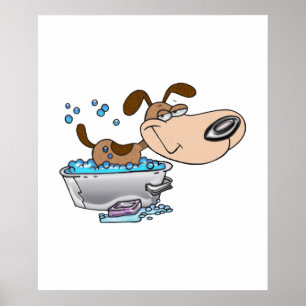 lördagskväll Hund Bath Poster