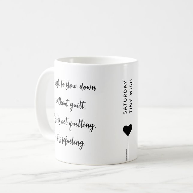Lördagsmorgon affirmationsskript Citat Kaffemugg (Framsida vänster)