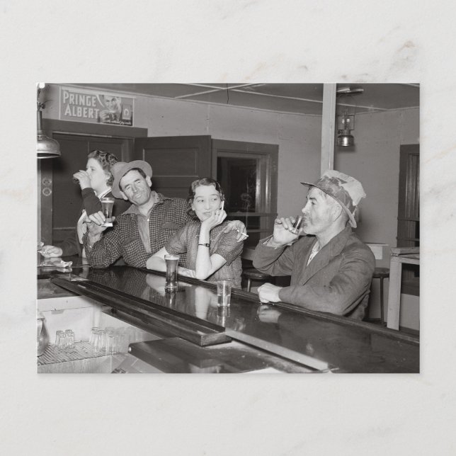 Lördagsnatt på salongen, 1937 vykort (Framsida)