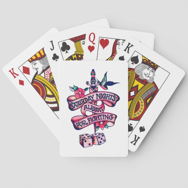 Lördagsnatten är okej för slagsmål  casinokort (Baksidan)