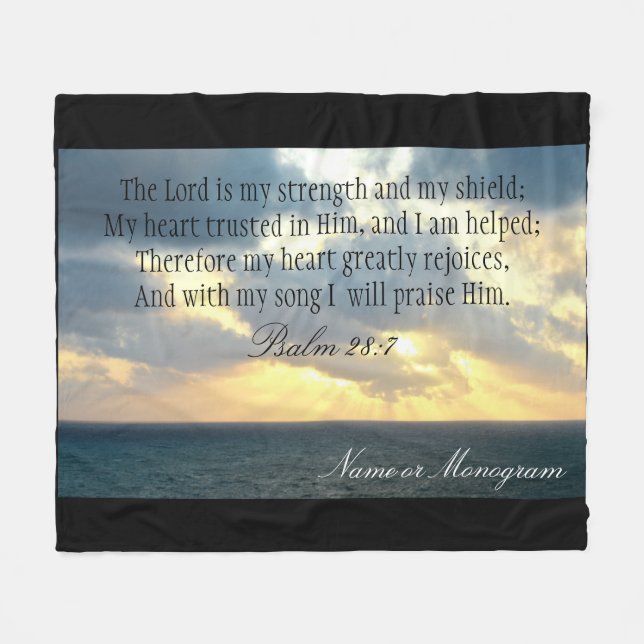 Lorden är min bibel för styrkaPsalmkristen Fleecefilt (Framsidan (Horisontell))