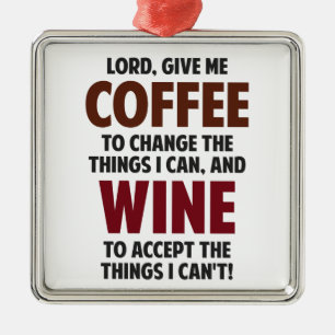 Lorden ger mig kaffe och vin julgransprydnad metall
