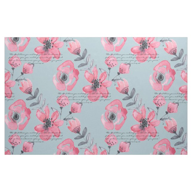 Lorden Välsigna Du och håller dig romönster Tyg (Fat Quarter)