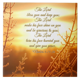 Lord's Blating Numbers 6:24-26 Bible Verse Kakelplatta