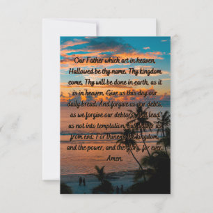 Lord's Daily Prayer Flat Greeting Card Kort