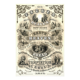 LORD's PRAYER as Taught by Jesus 1876 Fototryck