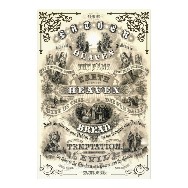 LORD's PRAYER as Taught by Jesus 1876 Fototryck (Framsidan)