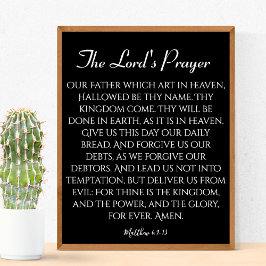 Lord's Prayer Black Print Poster