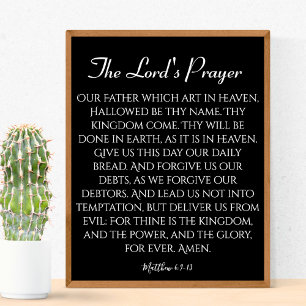 Lord's Prayer Black Print Poster