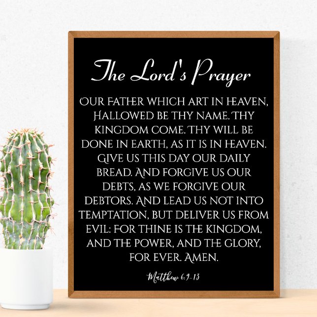 Lord's Prayer Black Print Poster (The Lord's Prayer Black Print)