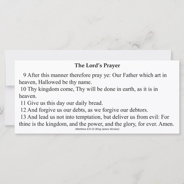 Lord's Prayer Card (Framsida)
