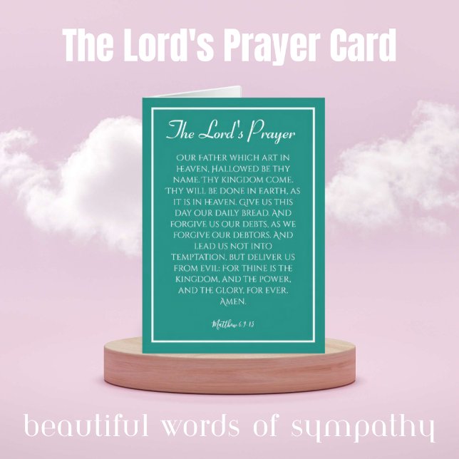 Lord's Prayer Card Hälsningskort (Ideal for Encouragement, Sympathy, and Get Well Soon.)