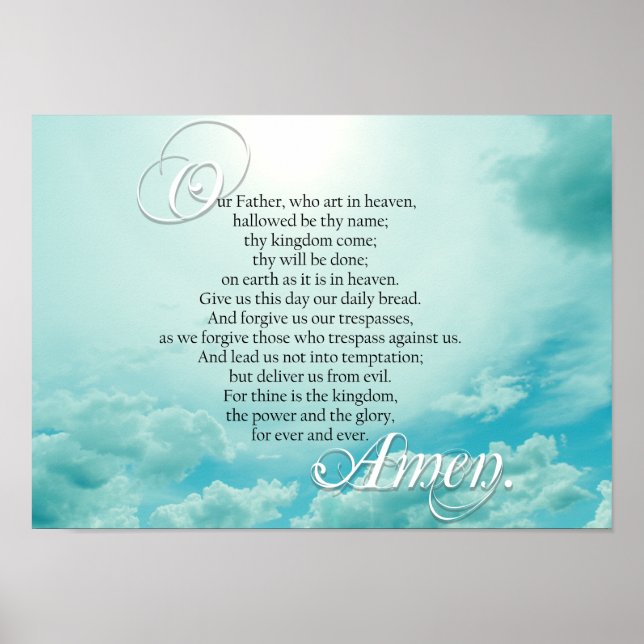 Lords Prayer Christian Andlig Poster (Framsidan)