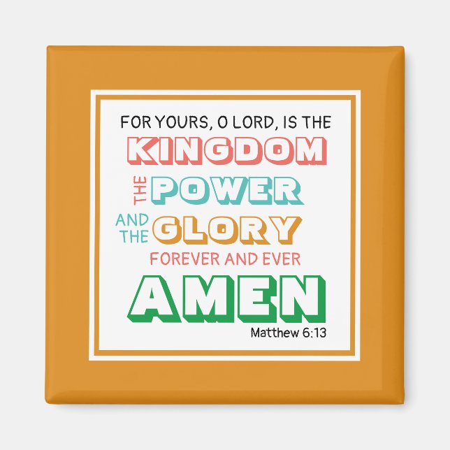 Lord's Prayer | ENGELSKA KRAFTGLORI | Kristna ORAN Magnet (Framsidan)