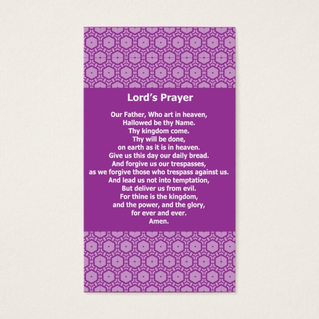 Lord's Prayer Evangelical Witness Cards Visitkort (Framsidan)