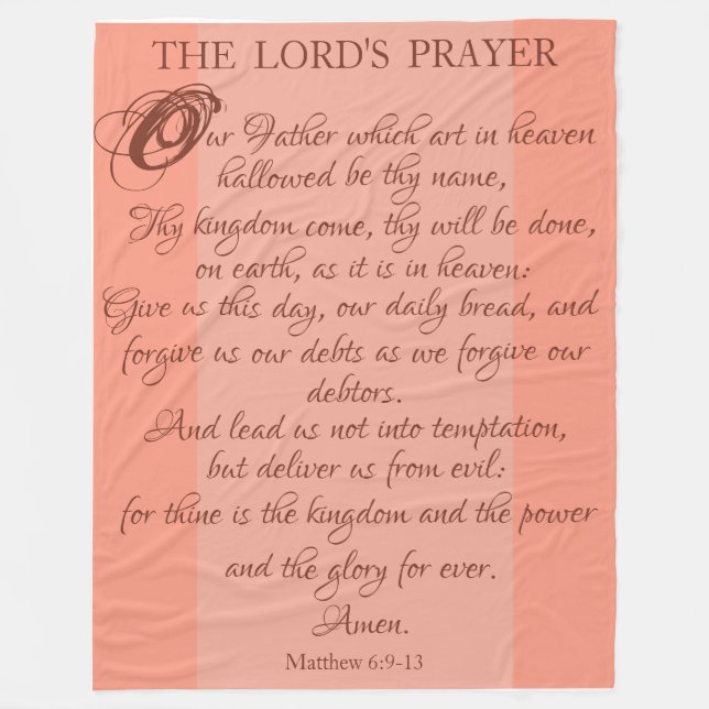 Lord's Prayer Fleece Blanket (Framsidan)