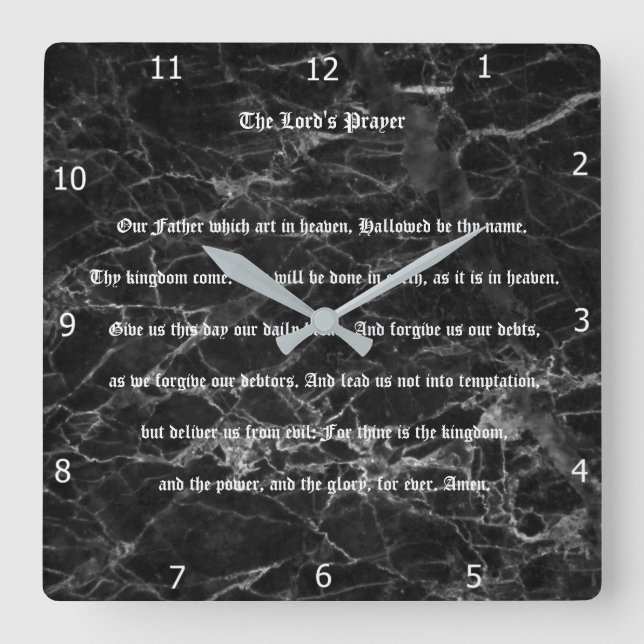 LORDS PRAYER FYRKANTIG KLOCKA (Framsida)
