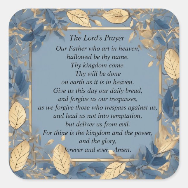 Lord's Prayer Fyrkantigt Klistermärke (Framsida)