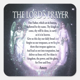 Lord's Prayer Fyrkantigt Klistermärke