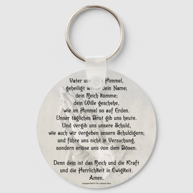 Lord's Prayer (German) Basic Button Keychain Nyckelring (Framsida)