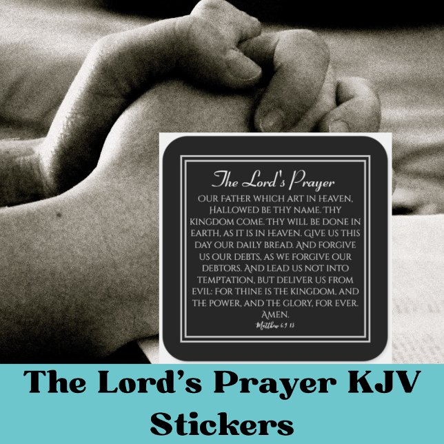 Lord's Prayer Hope Fyrkantigt Klistermärke (The Lord's Prayer KJV Stickers)