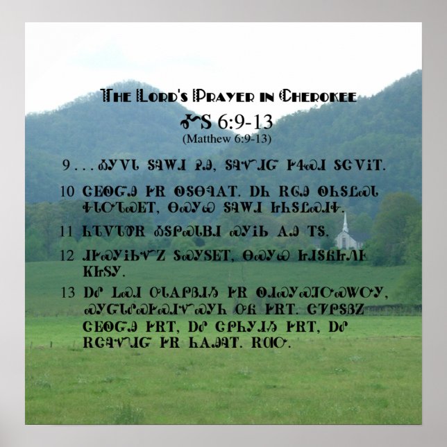 Lord's Prayer i Cherokee Characters Poster (Framsidan)