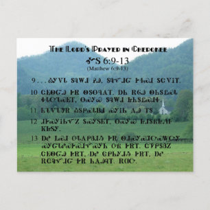Lord's Prayer i Cherokee Postcard Vykort