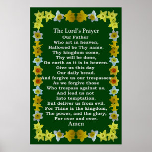 Lord's Prayer i Daffodil Ram Poster