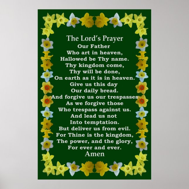 Lord's Prayer i Daffodil Ram Poster (Framsidan)