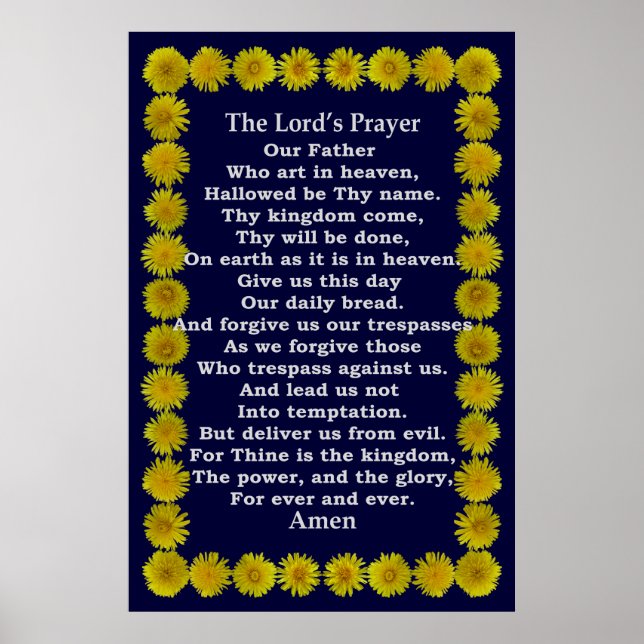 Lord's Prayer i Dandelion Ram Poster (Framsidan)