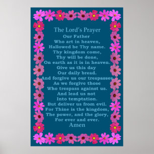 Lord's Prayer i en Rosa Cosmos Ram Poster