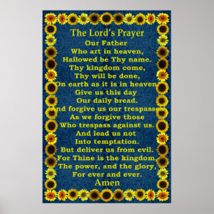 Lord's Prayer i en solros Ram Poster