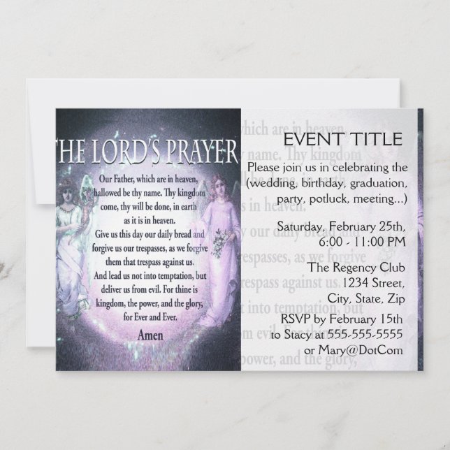 Lord's Prayer Inbjudningar (Framsida)