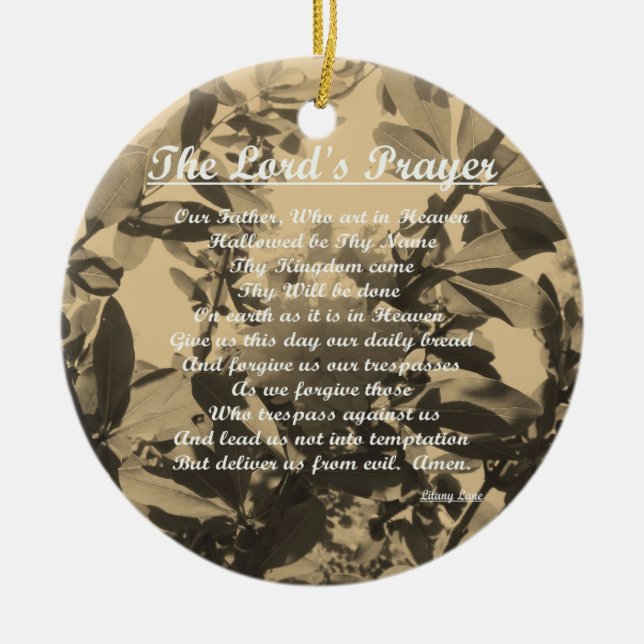 Lords Prayer Julgransprydnad Keramik (Framsidan)