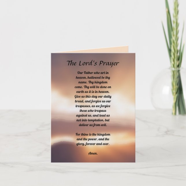 Lord's Prayer Kort (Framsida)