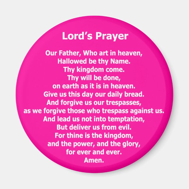 Lord's Prayer Magnet - Rosa (Framsidan)