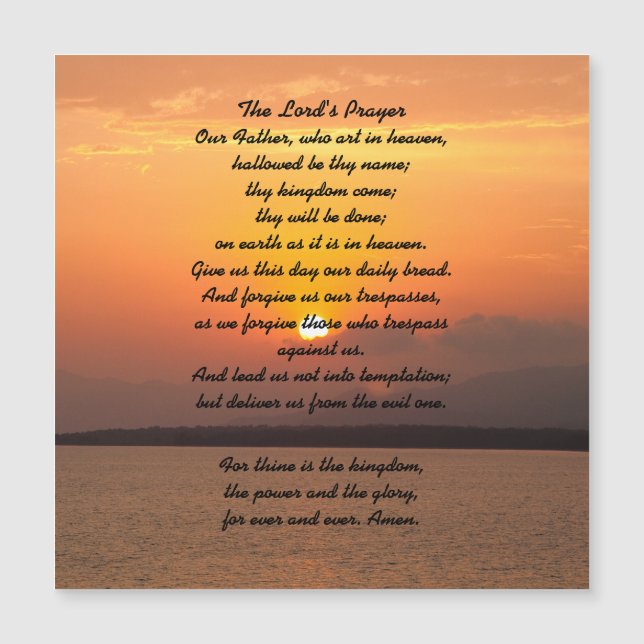 Lord's Prayer Magnetic Card (Framsida)