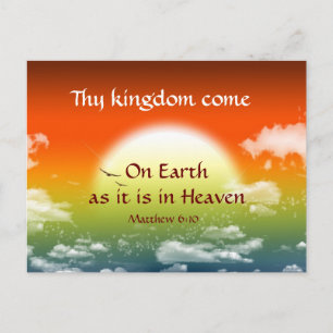 Lord's Prayer Matthew 6:10 Thy Kingdom Kom Vykort