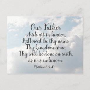 Lord's Prayer Matthew 6:9-10 Vår Far, Vykort