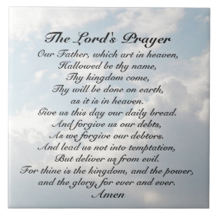 Lord's Prayer, Matthew 6:9-13 Bible Verse Kakelplatta