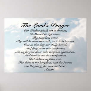 Lord's Prayer, Matthew 6:9-13 Bible Verse Poster