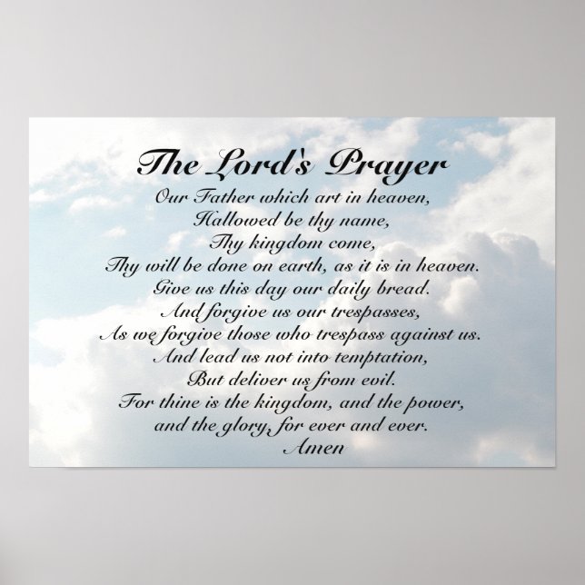 Lord's Prayer, Matthew 6:9-13 Bible Verse Poster (Framsidan)