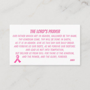 LORDS PRAYER MATTHEW 6:9 Rosa Ribbon Visitkort