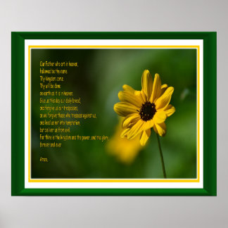 Lord's Prayer med blomma Poster