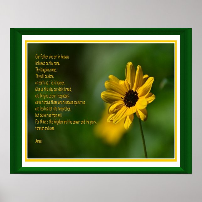 Lord's Prayer med blomma Poster (Framsidan)